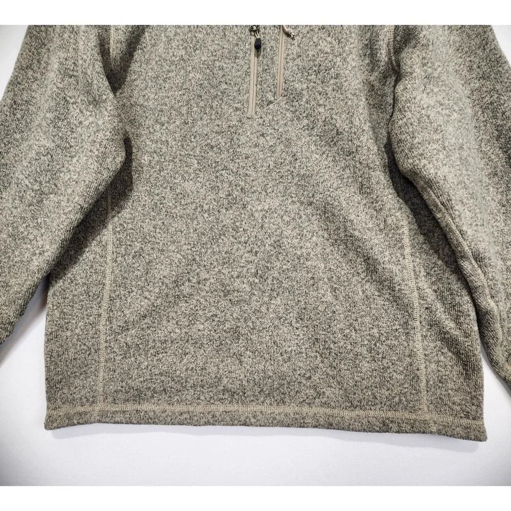 The North Face Men's 1/4 Zip Fleece Pullover Cozy Sweater Beige Size L‎